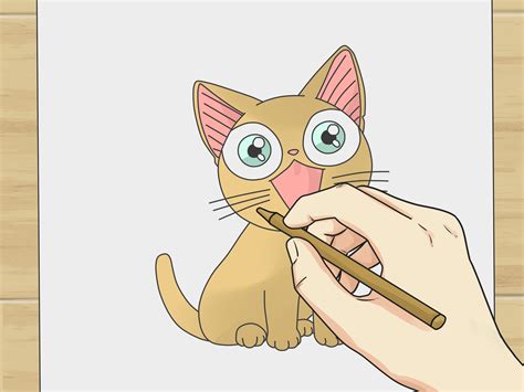 Cartoon Cute Drawing Easy Kitten Face Cat