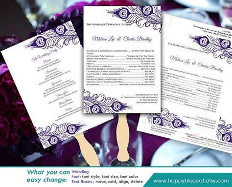 Diy Printable Wedding Fan Program Template Instant Download Etsy