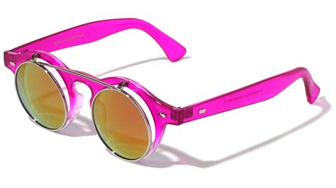 retro frame with flip color mirror lens wholesale sunglasses frontier fashion inc