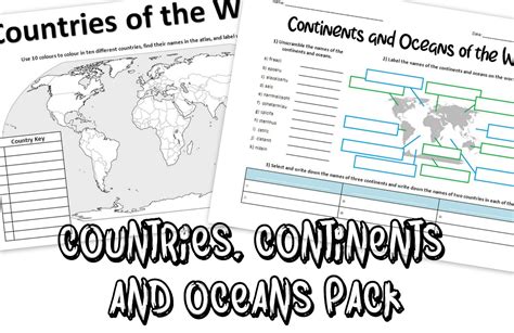 Continents Countries And Oceans Teaching Resources