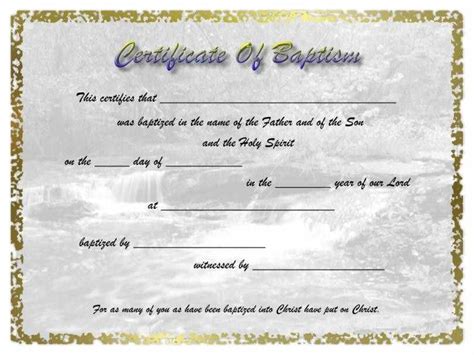 Free Printable Baptism Certificates Sample Professionally Designed