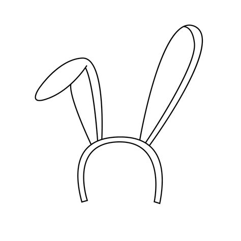 Bunny Cute Ears In Doodle Style Vector Illustration Rabbit Animal