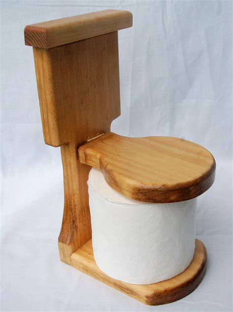 Wooden Toilet Paper Holder Shaped Like A Toilet Etsy Wooden Toilet