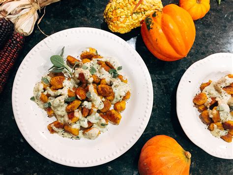 Butternut Squash Gnocchi With A Sage And Gouda Cheese Sauce A Hint Of