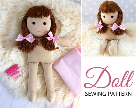 Pdf Rag Doll Sewing Pattern And Tutorial Cloth Doll Pattern Etsy