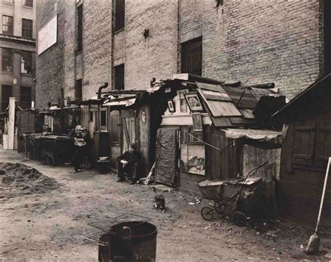 Unemployed Men Sit Outside Their Makeshift Homes In Lower Manhattan 1935