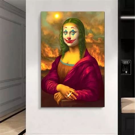 Cuadro Decorativo Mona Lisa Joker Diseño Unico Arte 50x75cm Meses Sin