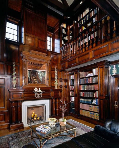 This Elegant Wood Paneled Home Library Design Features Some Serious