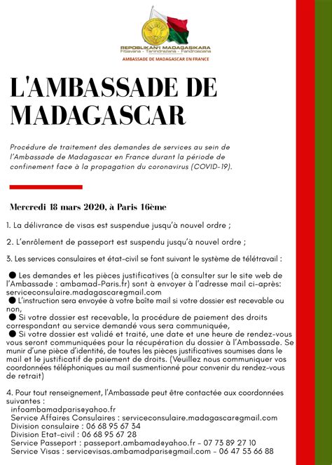 𝘼𝙈𝘽𝘼𝙎𝙎𝘼𝘿𝙀 𝘿𝙀 Ambassade De Madagascar En France