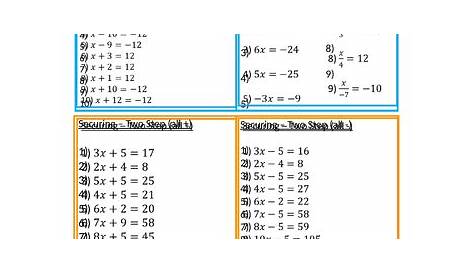 solving equations worksheets with answers