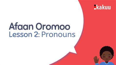 Lesson 2 Pronouns Learn Afaan Oromoo Through English Youtube