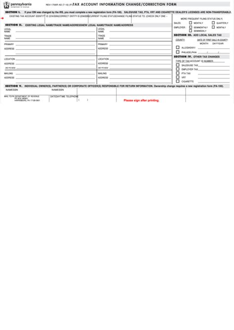 Fillable Form Rev 1705r As Tax Account Information Changecorrection