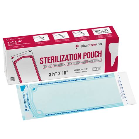 35″ X 10″ Self Sealing Sterilization Pouch Plastcare Usa