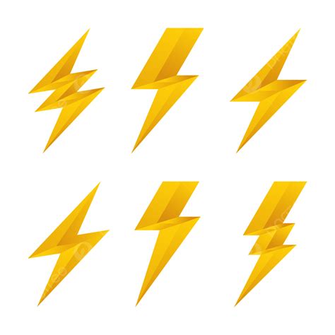 Set Of Thunderbolt Vector Illustration Thunderbolt Flash Storm Png