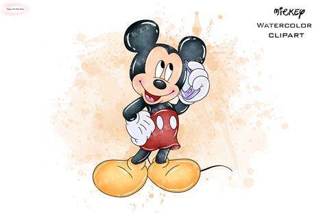 Mickey Mouse Clipart Mickey Watercolor Watercolor Mickey Etsy Hong Kong