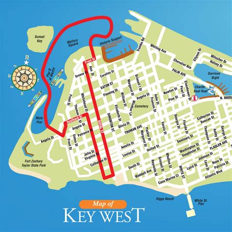 Map Of Key West Old Town Adams Printable Map