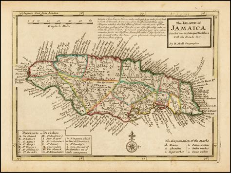 the island of jamaica divided into its principal parishes with the roads andc… barry lawrence