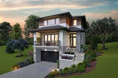 Sloping Lot 3 Story Modern Style House Plan 5331 Mahoney 5331