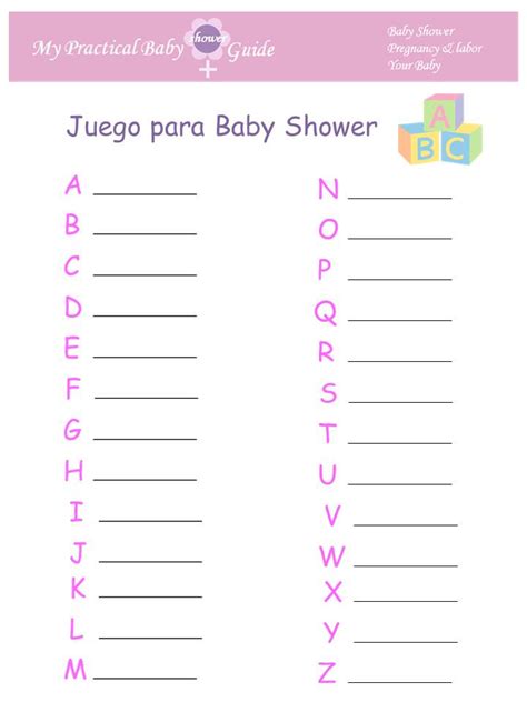 Juegos Para Baby Shower En Español Para Imprimir Juegos Para Imprimir