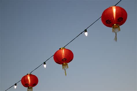 Free Stock Photo Of Round Chinese Paper Lanterns On String Lights