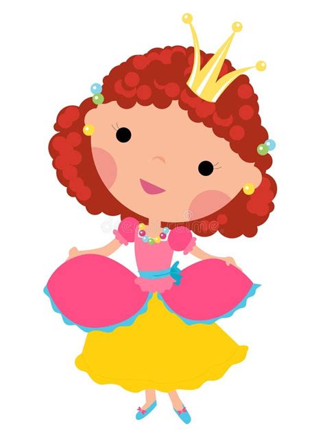 Cute Little Cartoon Princess Stock Vector Illustration Of Blue Funny