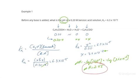 Calculating The Ph Of A Weak Acid Strong Base Solution Chemistry Study Com
