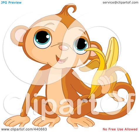 Royalty Free Rf Clip Art Illustration Of A Monkey Eating A Banana By