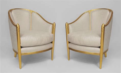 Two Pairs Of French Art Deco Club Chairs Attributed To Follet At 1stdibs