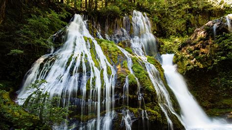 Download Wallpaper 2048x1152 Waterfall Rocks Nature Landscape