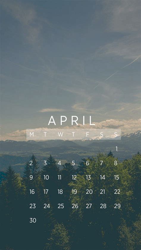 April 2018 Calendar Iphone Wallpaper Lockscreen Calendario Fondo De