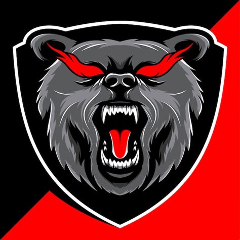 Premium Vector Angry Bear Head Mascot Esport Logo Design