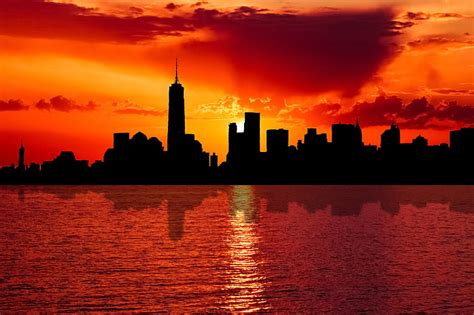 Royalty Free Photo Silhouette Of New York City Skyline At