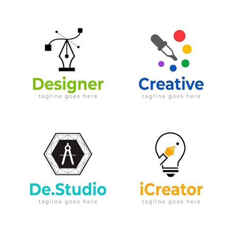 Free Vector Flat Graphic Designer Logo Templates