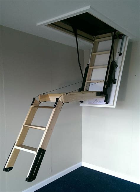 Exciting Hidden Ladder Design With Telescoping Attic Ladder Drop Down