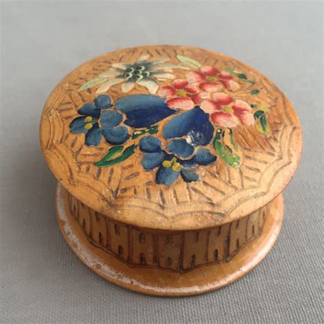 Little Wooden Hand Painted Trinket Box
