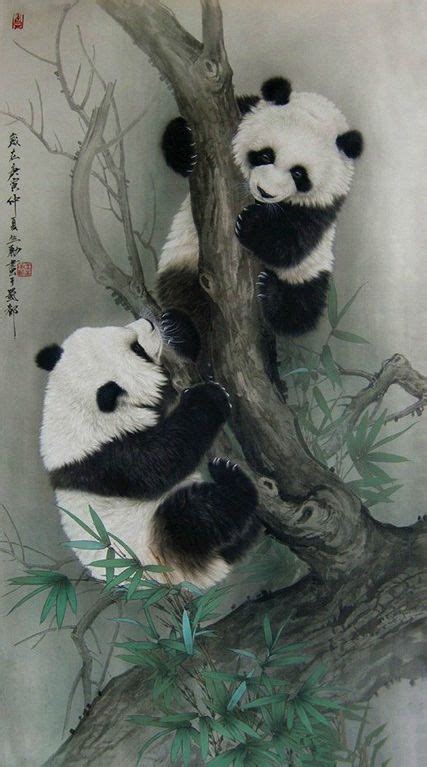 Pin By Grace On China Panda Art Panda Painting Chinese Art Painting