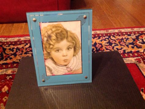 Vintage Art Deco Reverse Painted Pic Frame Easel Back Shirley Temple