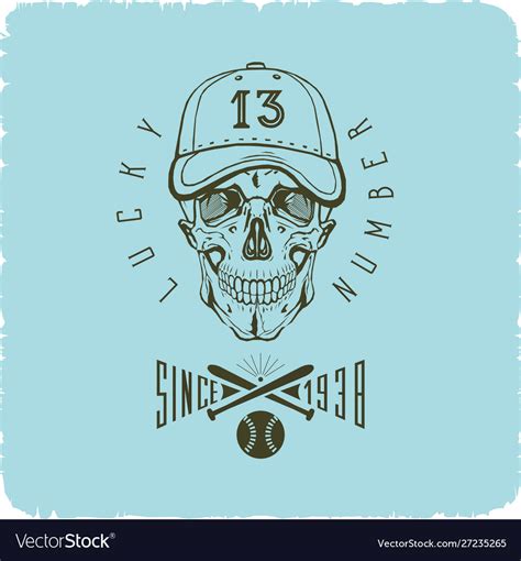Skull In Baseball Cap Logo Royalty Free Vector Image