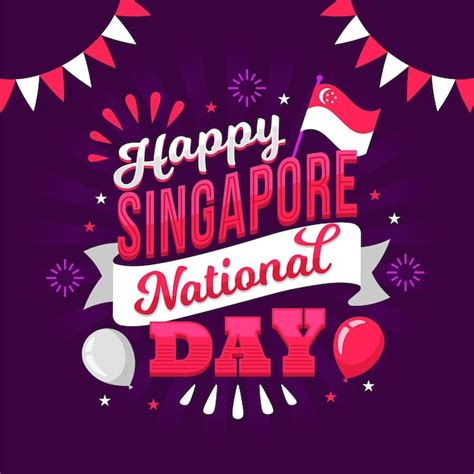 Premium Vector Hand Drawn Singapore National Day Lettering