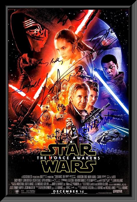 Star Wars The Force Awakens Cast Signed Movie Poster Star Wars Liebe Jedi Ritter Fernsehserie