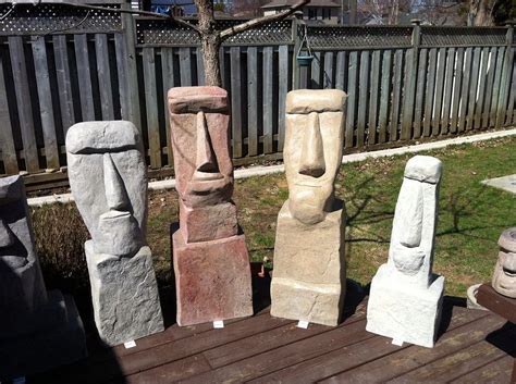 Emsco group outdoor landscape statues make an artistic and beautiful addition. Easter Island head statues | Fake rock