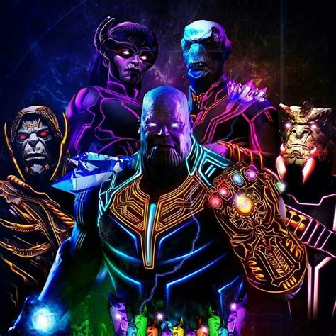 Neon Thanos Y Sus Hijos Marvel Avengers Marvel Comics Marvel Villains