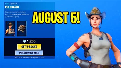 New Rio Grande And Frontier Skins August 5 Daily Item Shop Update