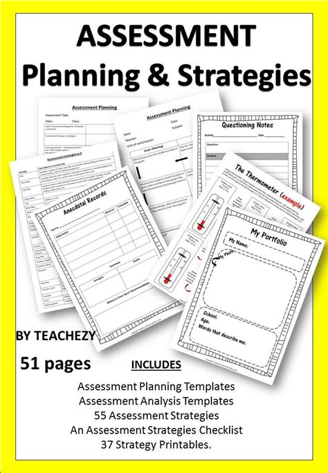 Assessment Planning And Templates Designed By Teachers Assessment Strategies How To Plan
