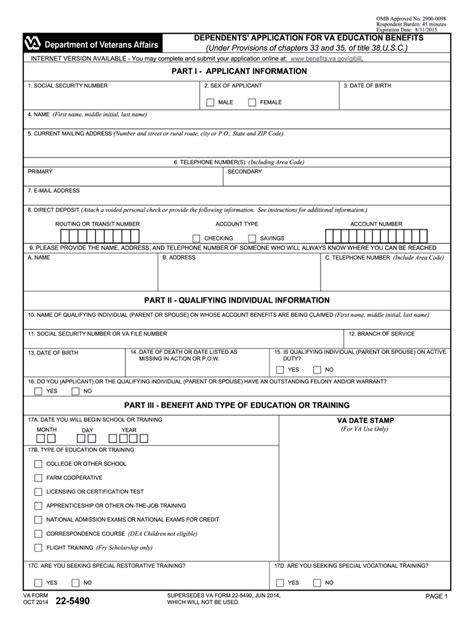 Va Form 22 5490 Fill Out And Sign Online Dochub