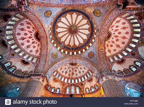 Interior de la Mezquita Azul sultanahmet Camii Estambul Turquía