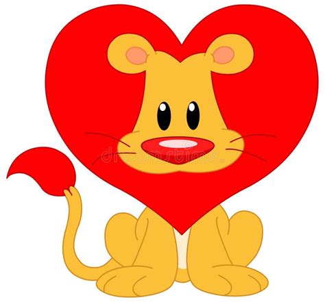 Cartoon Lion Love Heart Stock Illustrations 803 Cartoon Lion Love