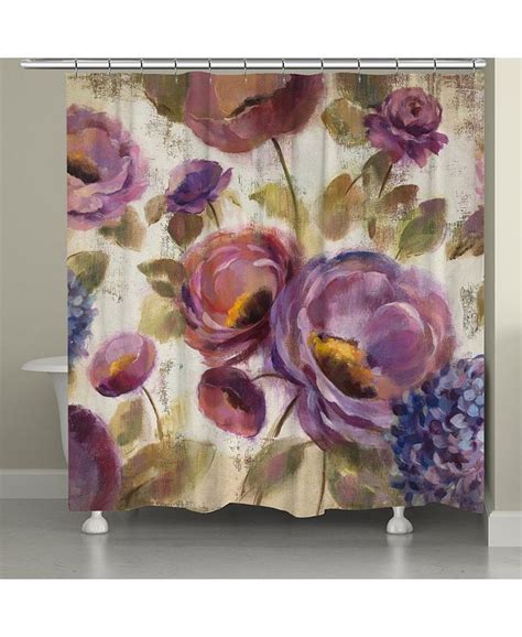 Laural Home Purple Floral Garden Shower Curtain Macys