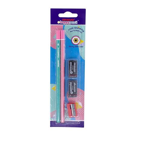 Jual Standard Blister Happy Pencil 2b Set Pensil Penghapus Pensil