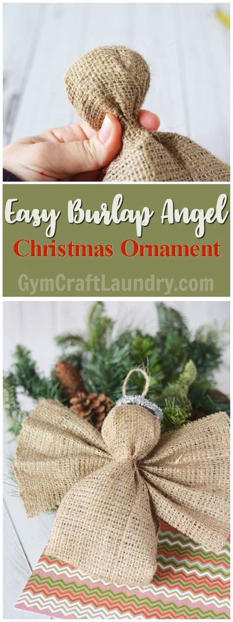 Easy Burlap Angel Ornament Homemade Christmas Crafts Christmas Diy